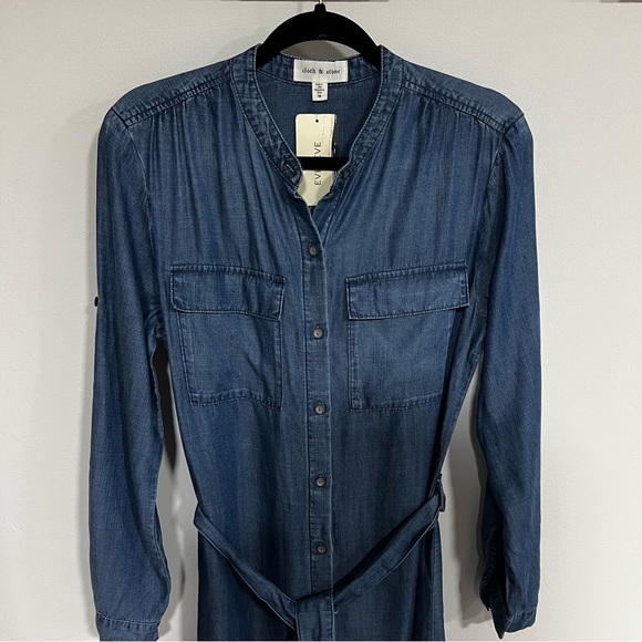 *NEW* Cloth & Stone x Evereve Curved Hem Shirt Dress - Picture 5 of 15